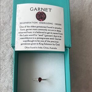 Red Garnet Silver Ring